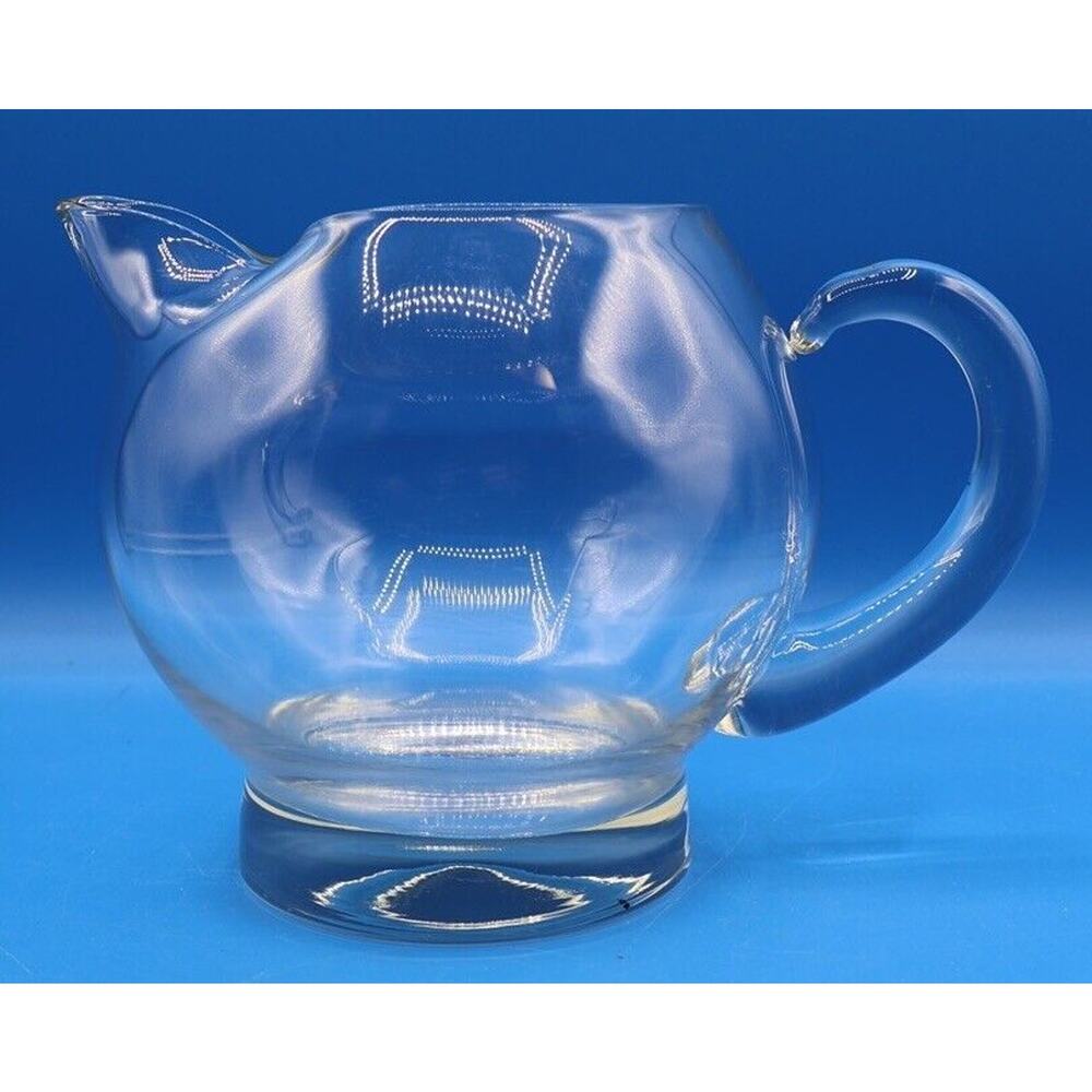 Used Clear Glass Ball Shaped‎ Pitcher with footed base *Pre-Owned*
